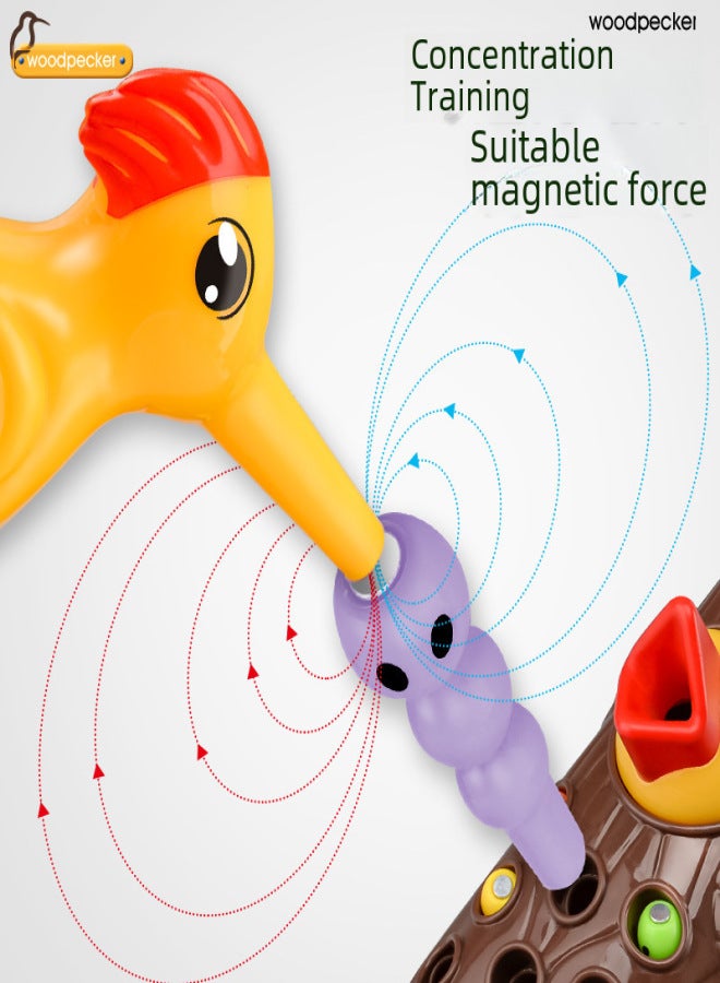 Woodpecker toys fishing catch insects small game birds catch insects magnetic puzzle early education training exercise toys wholesale(1 stump 1 bird 8 insects) - Image 5
