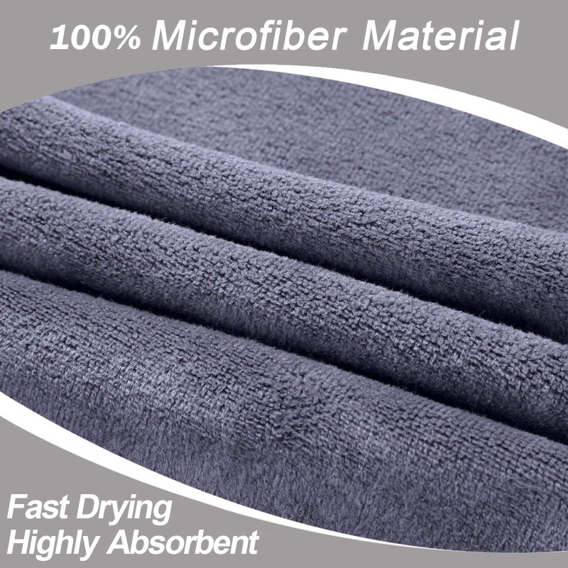 BOBOR 3-Pack 14 x 29 Inch Gym Towels, Workout Sweat Towel for Men Gym, Super Absorbent, Fast Drying Fitness Exercise Towels for Sweat, Soft Microfiber (Gray 3 Pack, 14" x 29") - Image 5