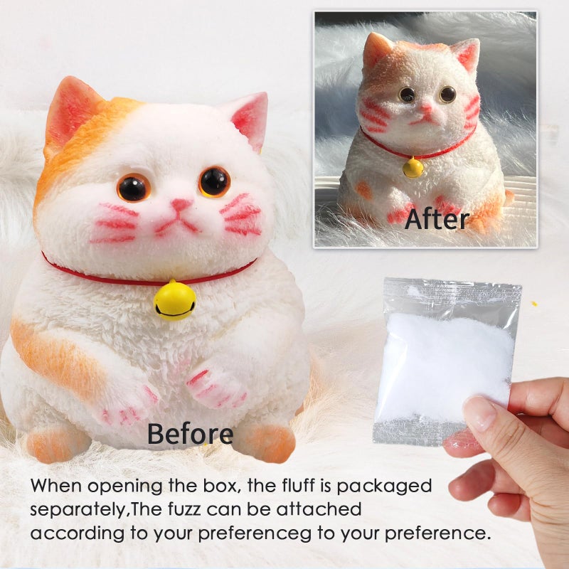 QOUXZ Big Hand Painted Cat Squishy Toys Large Cute Ultra Soft Kitty Squeeze Fidget Toys For Stress Relief  Kawaii Squishies Sticky Animal Toys For Adults Kids Decompression Sensory Balls Toys For Autism - Image 5