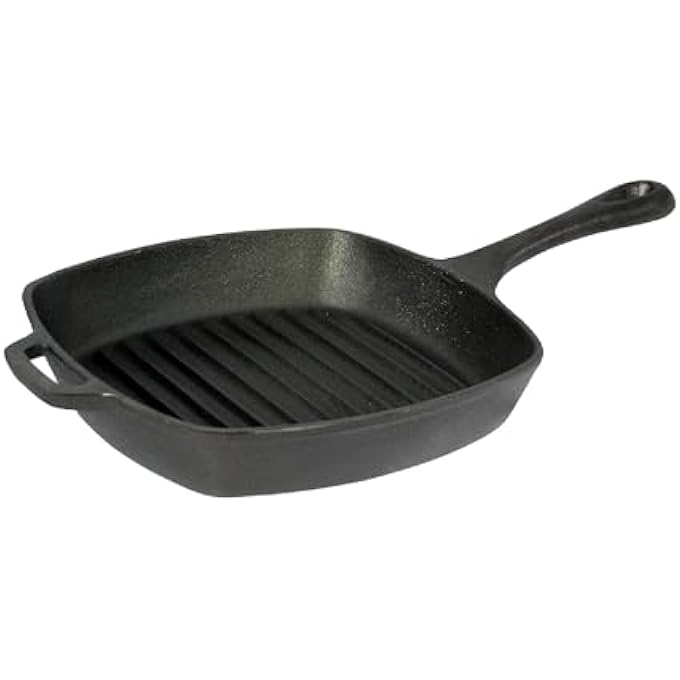 Buckingham PreSeasoned Cast Iron Square Grill Pan Black - Image 1