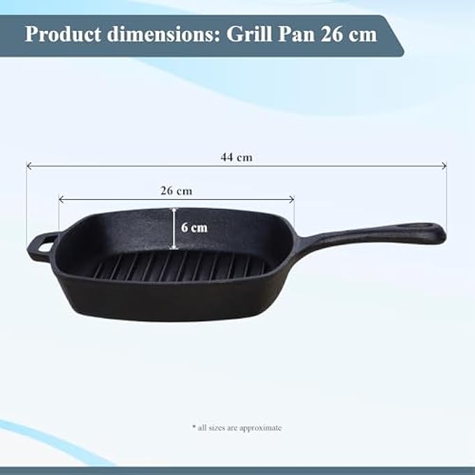 Buckingham PreSeasoned Cast Iron Square Grill Pan Black - Image 4