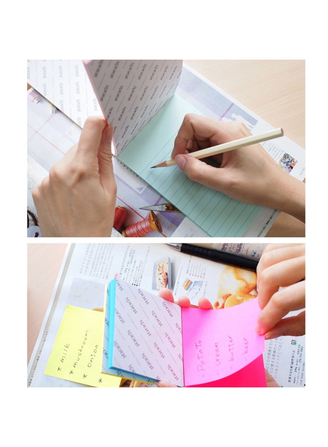 Stickn (stickn) ملاحظات لاصقة ملونة مفردة مذكرة ذاتية اللصق 76*51mm دفتر رسائل فلورية 5 ألوان نوع حامل القلم 125 ورقة/لوح 33012 - Image 3