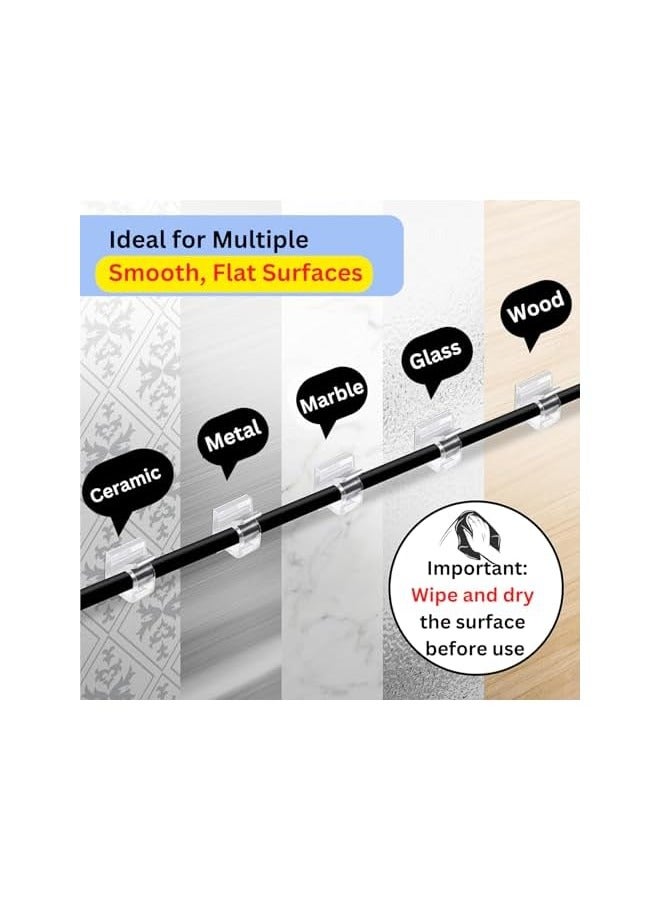 erorex 100 PCS Outdoor Light Clips (Large, Clear), Christmas Light Clips for String Lights, Adhesive Cable Clips for Cable Management Cord Organizer, Wire Holders Hooks for Wall, Car, PC - Image 4