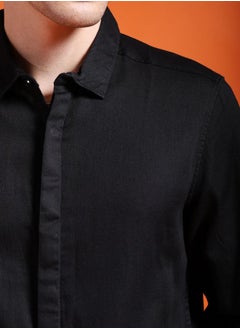 The Indian Garage Co Men Slim Fit Graphic Print Full Sleeves Cutaway Collar Party Wear Shirt  - Image 5