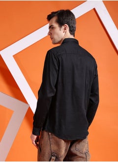 The Indian Garage Co Men Slim Fit Graphic Print Full Sleeves Cutaway Collar Party Wear Shirt  - Image 2