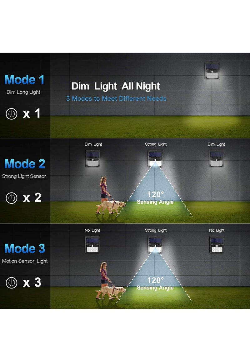 Solar Lights Outdoor [6 Pack/3 Working Mode], Solar Security Lights Solar Motion Sensor Lights Wireless IP 65 Waterproof Outdoor Lights for Garden Fence Patio Garage (42 LED) - Image 3