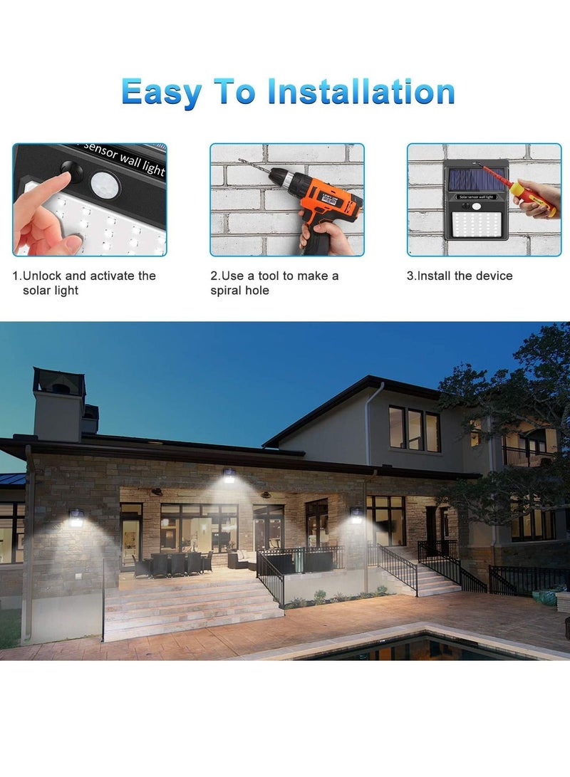 Solar Lights Outdoor [6 Pack/3 Working Mode], Solar Security Lights Solar Motion Sensor Lights Wireless IP 65 Waterproof Outdoor Lights for Garden Fence Patio Garage (42 LED) - Image 5