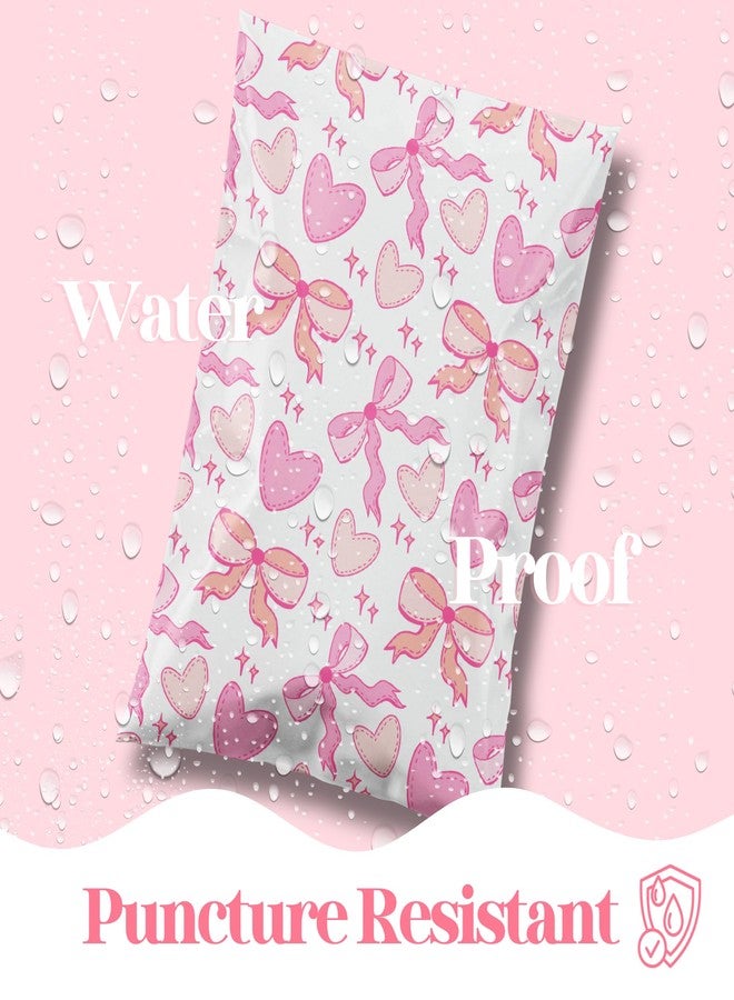 Pretty Package Store 6x9 Designer Poly Mailer 100 Pack Heavy Duty Waterproof Self Seal Shipping Bags for Small Business Large Mailing Envelopes Bulk Tear Resistant Packaging Coquette Bows Hearts - Image 5