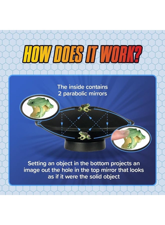 Toysmith: 3-D Mirascope, 6" Instant Hologram Image Maker, Includes a Plastic Frog to Display and Complete Instructions for Use, For Boys & Girls 8+,Black - Image 2