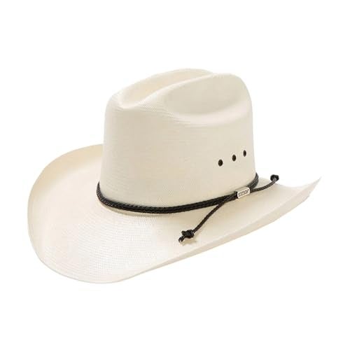 Stetson Men's Carson 10X Shantung Straw Cowboy Hat Natural 7 5/8 - Image 1