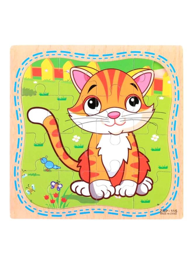 Cat Wooden 3D Puzzle 14x17cm - Image 1