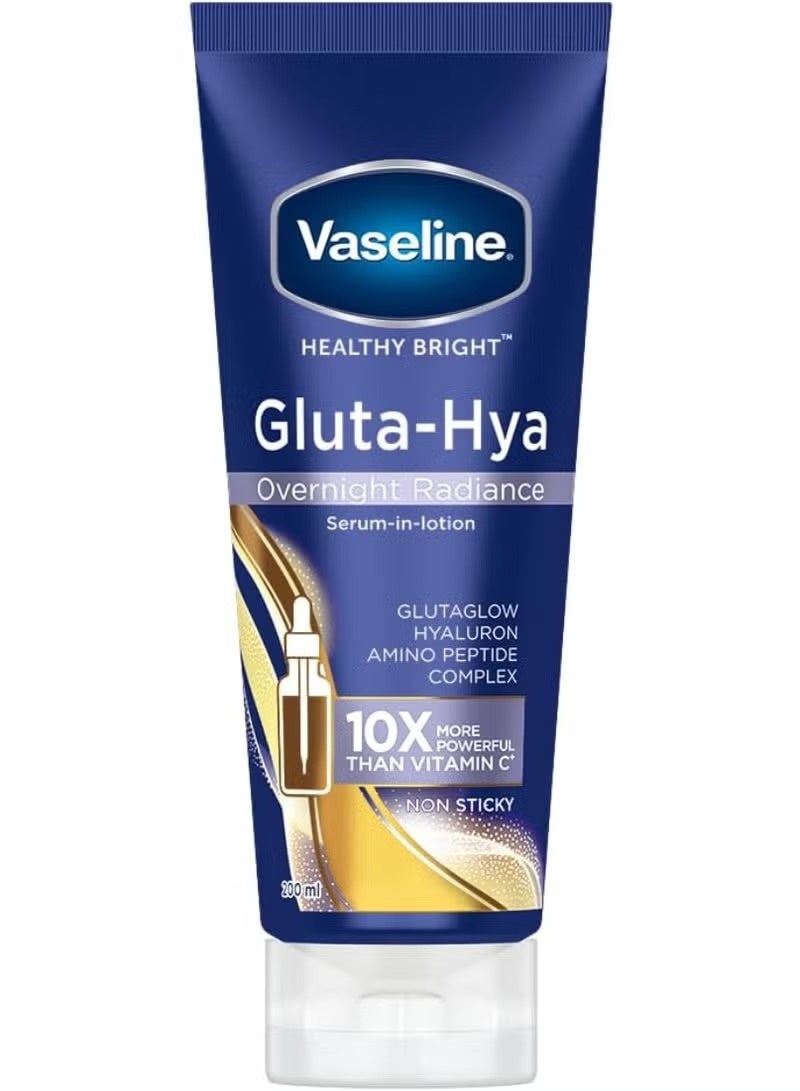 Vaseline Gluta-Hya Overnight Radiance, Serum-In-Lotion, Boosted With Amino Peptide, 200ml - Image 1