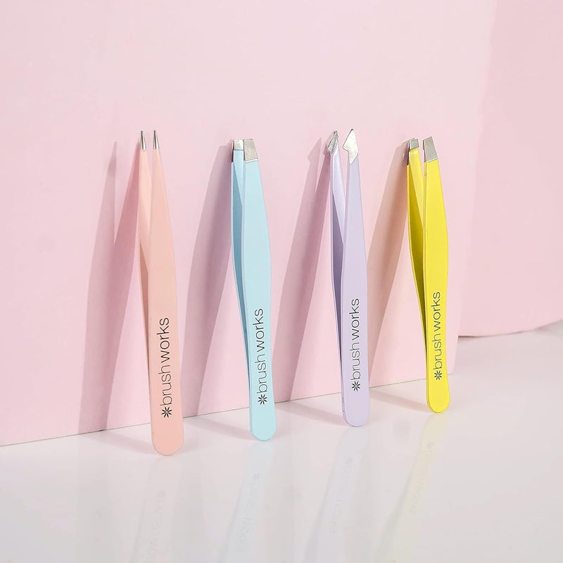 Brushworks HD 4 Piece Combination Tweezer Set Mixed - Image 4