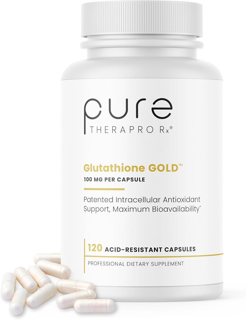 Pure Therapro Rx SAcetyl Glutathione Gold 100mg Made in USA  4 Month Supply  Acid Resistant Capsules  Patented Acetylated Form of Glutathione  Zero Fillers Pharmaceutical Grade Non GMO - Image 1