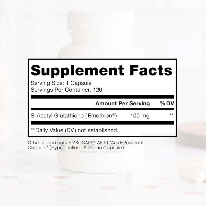 Pure Therapro Rx SAcetyl Glutathione Gold 100mg Made in USA  4 Month Supply  Acid Resistant Capsules  Patented Acetylated Form of Glutathione  Zero Fillers Pharmaceutical Grade Non GMO - Image 2