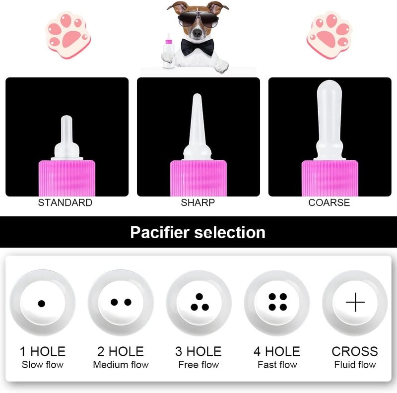 OneNine Multi-color available build Pet Feeding Bottle Kit for Kitten Puppy, 8pcs Pets Nursing Kit for Small Animals, Kitten Milk Bottle Puppy Milk Feeder with Replacement Nipples Pet Feeder Set for Newborn Dogs & Cats (Yellow) Budget friendly premium quality - Image 2