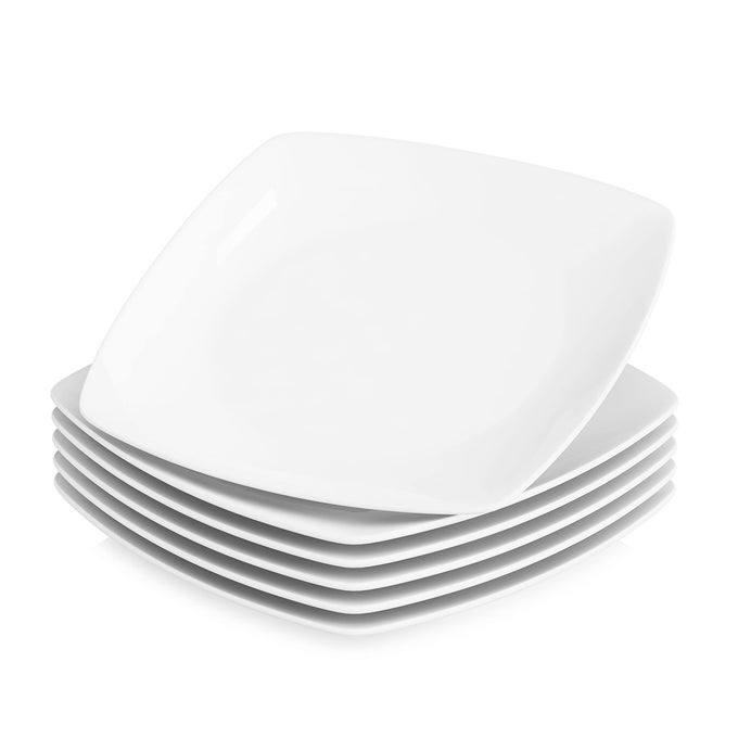 SERIES JULIA 92 DINNER PLATES IVORY WHITE SQUARE PORCELAIN DINNER PLATE SET PACK OF 6 235 235 2CM