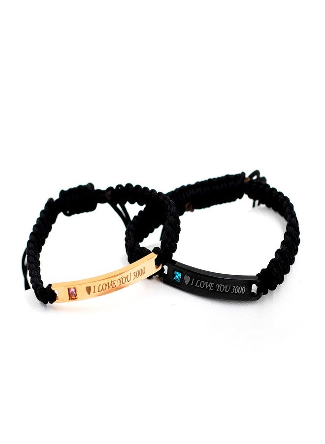 Uloveido I Love You 3000 Couples Bracelets Set, His and Hers Handmade Rope Braided Personalized Matching Bracelets for Him and Her (I Love You 3000) - Image 5