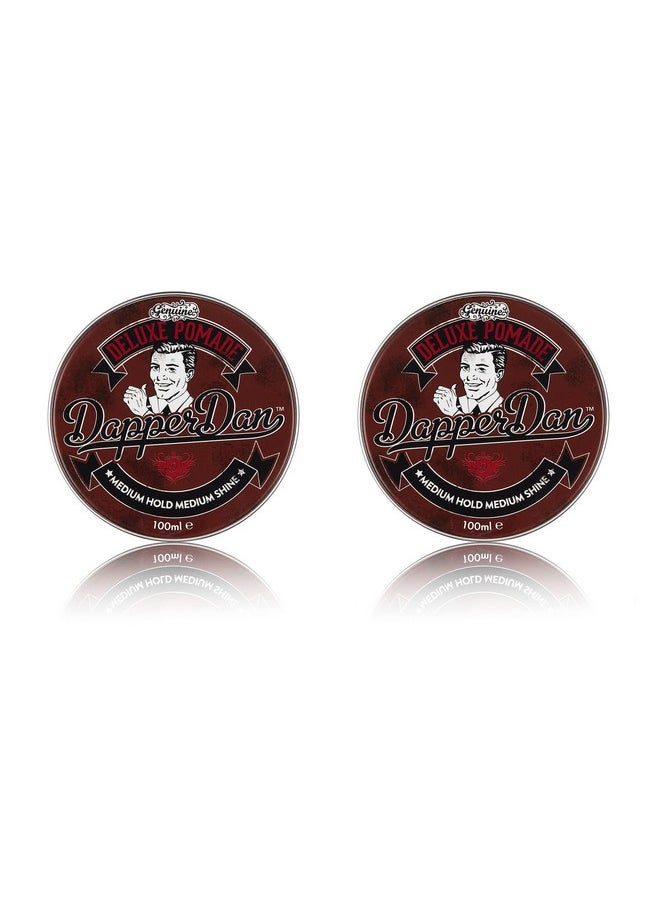 Dapper Dan - Deluxe Pomade Medium Hold Medium Shine Hair Pomade For Men Versatile And Flexible Water Based Pomade For A Professional Look 2 X 100Ml - Image 1