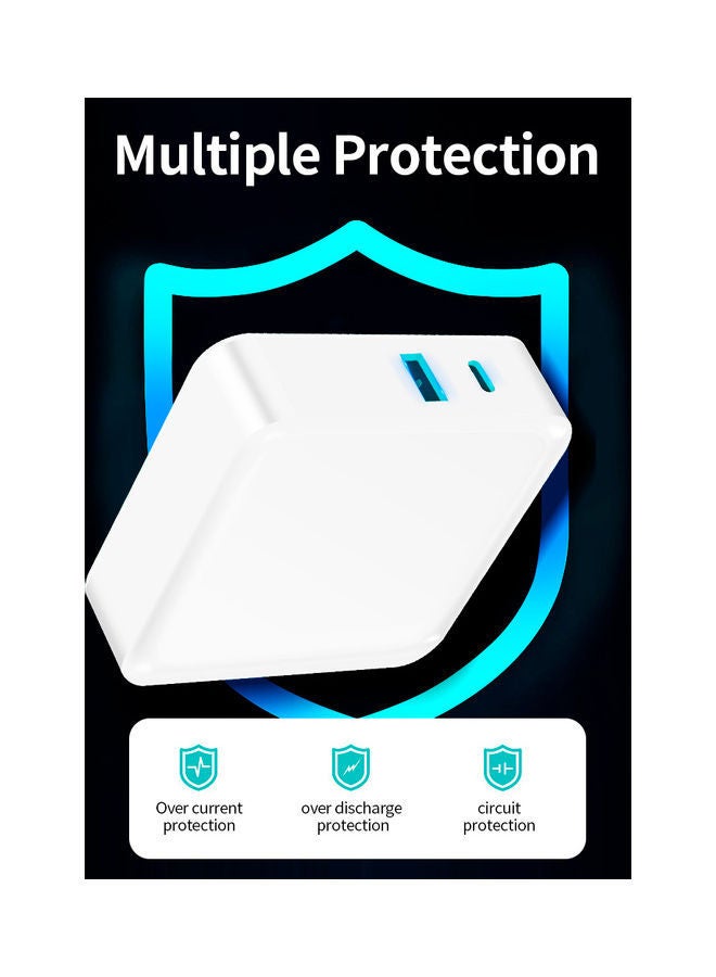 NIBEMINENT WLX-i8 2 Port USB Plus Type-C Charger White  - Image 5