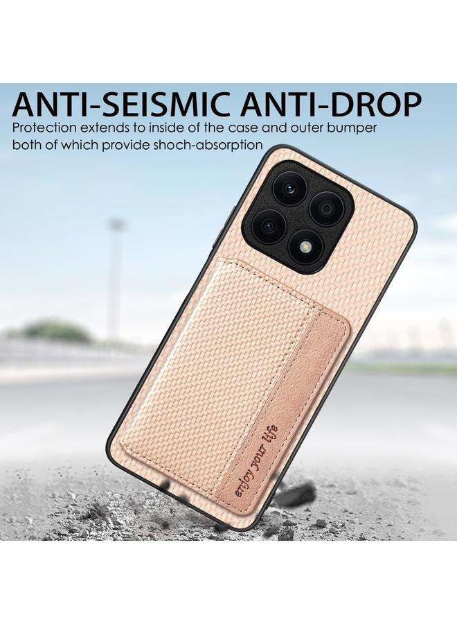 S-TOP Case For Honor X8A Carbon Fiber Magnetic Card Wallet Bag Phone Case - Image 5