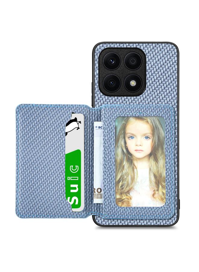 S-TOP Case For Honor X8A Carbon Fiber Magnetic Card Wallet Bag Phone Case - Image 1