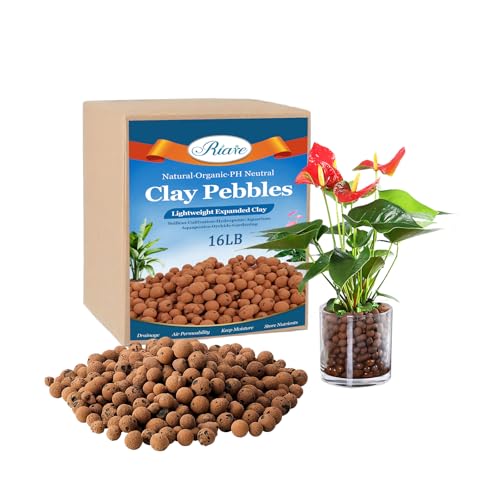 Riare 16 LBS Organic Expanded Clay Pebbles - 4mm-16mm Natural Leca Balls Lightweight Hydroponic Clay Pebbles Aggregate for Indoor Plants, Hydroponic Growing, Plants Drainage, Aquaponics - Image 1