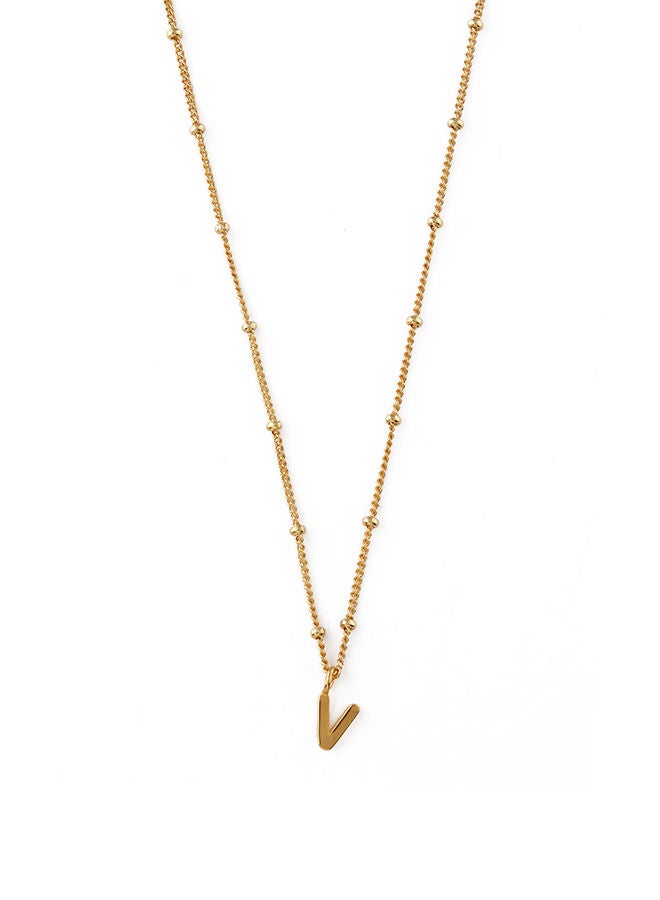 ORELIA LONDON Initial V Satellite Chain Necklace - Image 1