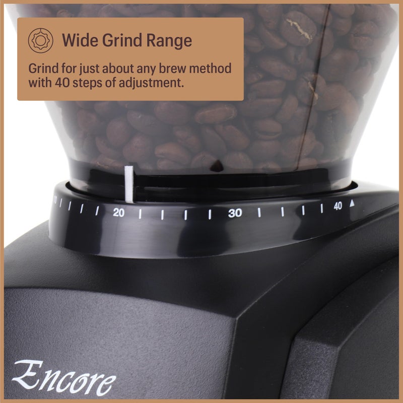 BARATZA Encore 230V Coffee Grinder - Electric Coffee Bean Burr Grinder with 40 Grind Settings, Black - Image 5