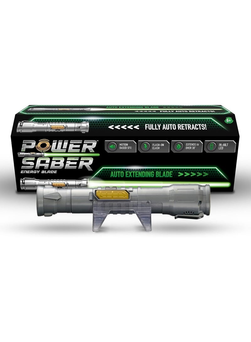 Goliath Power Saber Energy Blade Electronic Toy (Green) | Auto Extending Light-Up Sword with Motion SFX & Flash-on Clash | Fully Retractable, Role Play Costume Accessory for Kids 6+ - Image 1