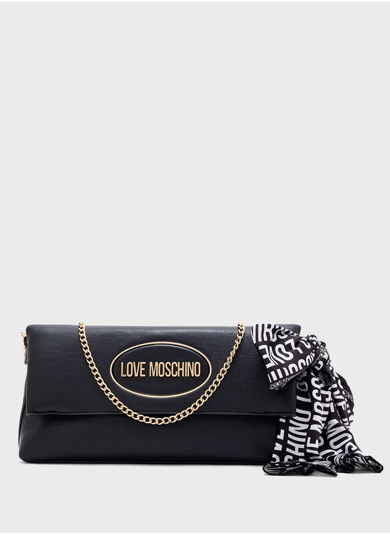 Love Moschino Logo Detailed Flap Over Crossbody