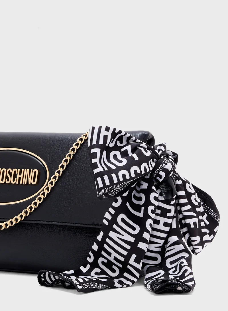 Love Moschino Logo Detailed Flap Over Crossbody