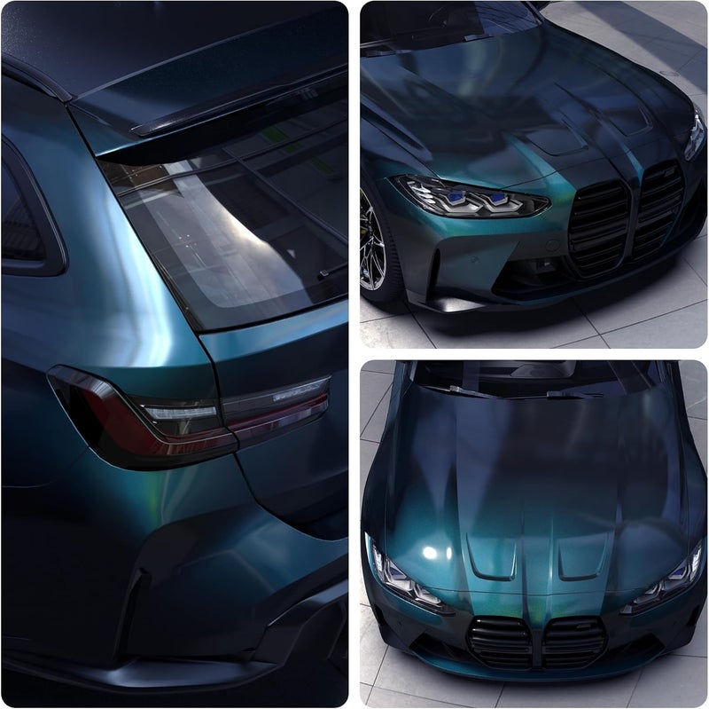 Foneso Gloss Green Black Vinyl Wrap, Foneso Emerald Green Automotive Vinyl Film Roll for Cars Interior & Exterior-Air Release TechnologyBubble Free DIY Car Paint 1ft x 10ft - Image 2