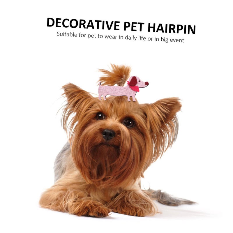 6Pcs Cartoon Dog Pet Hair Clips For Long Hair Daily Wear And Festivals Safe Edges Random Colors - Image 5