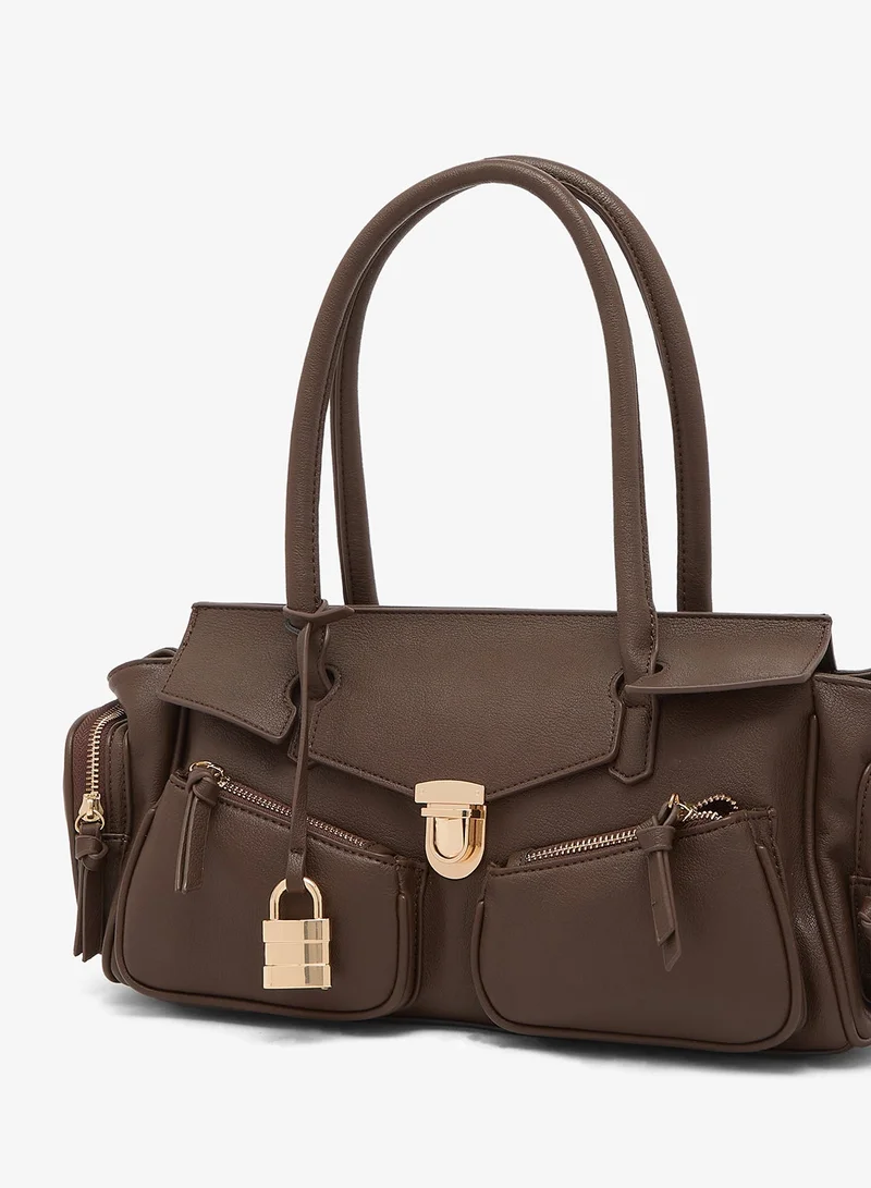 Glamorous BROWN Casual Multi-Pocket Shoulder Bag for Women | Best Price UAE