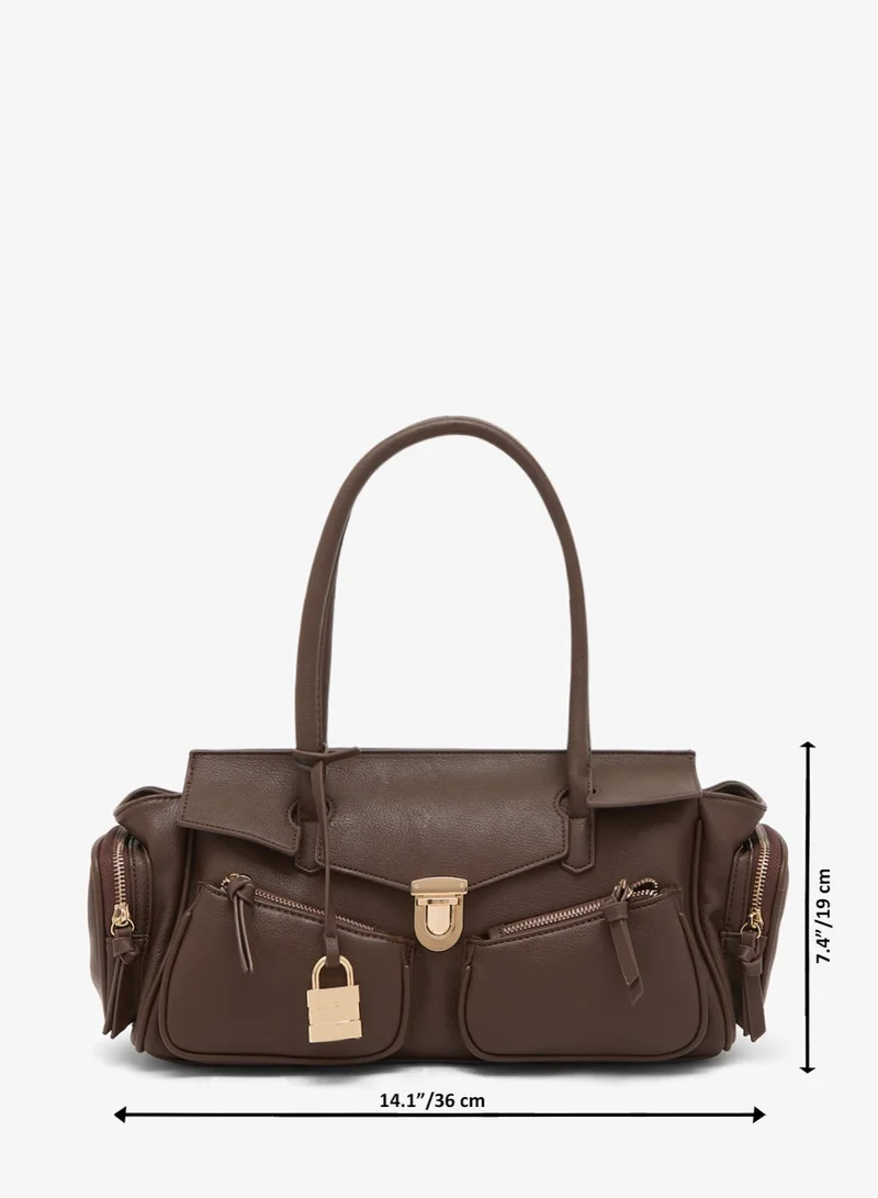 Glamorous BROWN Casual Multi-Pocket Shoulder Bag for Women | Best Price UAE