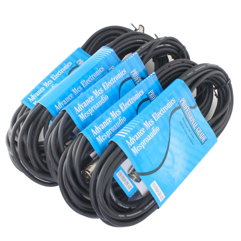 MCSPROAUDIO XLR Cable 25FT Low Z Male to Female 3 Pin XLR Mic Microphone Cable, 5 Pack - Image 1