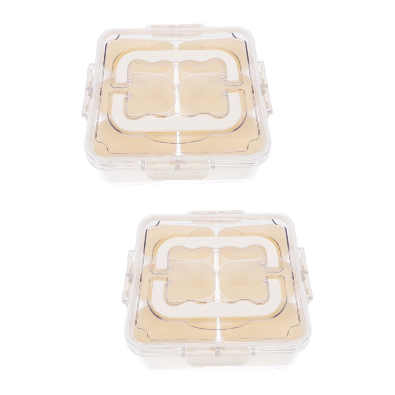 2pcs Seasoning Box Keeper 6-slot Fridge Organizer Portable Containers Reusable Fridge Tray - Image 1