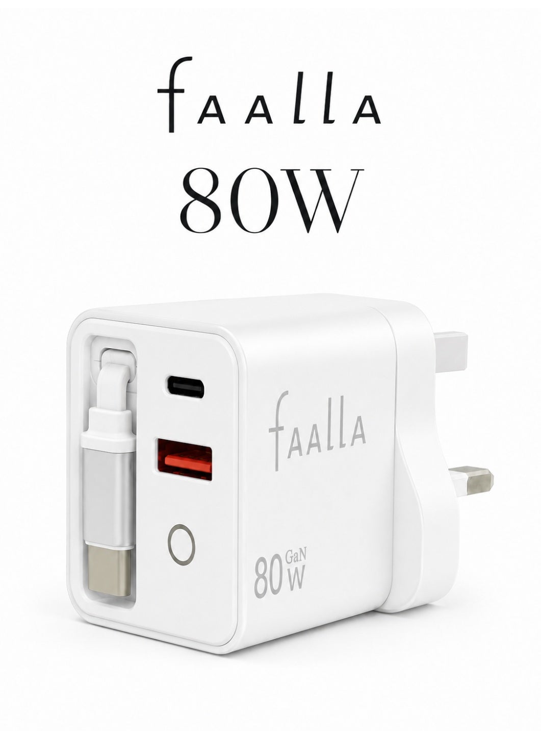 فعالة Faalla Gan Wall Charger With Usb C Cable usbc 80W