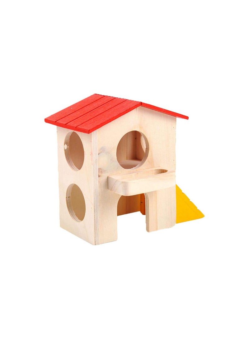 GGOOT Hamster Hideout House - Deluxe 2 Layers Wooden Hideaway Hut Exercise Play and Climbing Toys for Dwarf Hamster,Mouse, Rat and Other Small Animals - Image 5