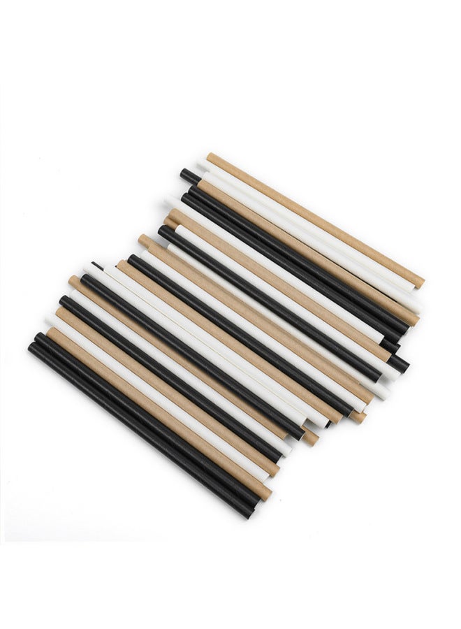 Paper Straw Short Tube Disposable Paper Straw Coffee 38-980mm Milk Tea Food Grade Paper Straw Manufacturer Amazo-Color:Ivory White-Specifications:8*230mm  - Image 1