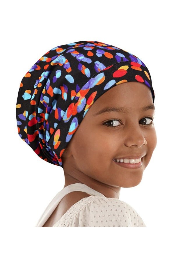 Alnorm Girls Hair Sleep Bonnet Night Hat XL Jumbo Cap for Braids Twists Locs Curls Adjustable Headwear Purple - Image 1