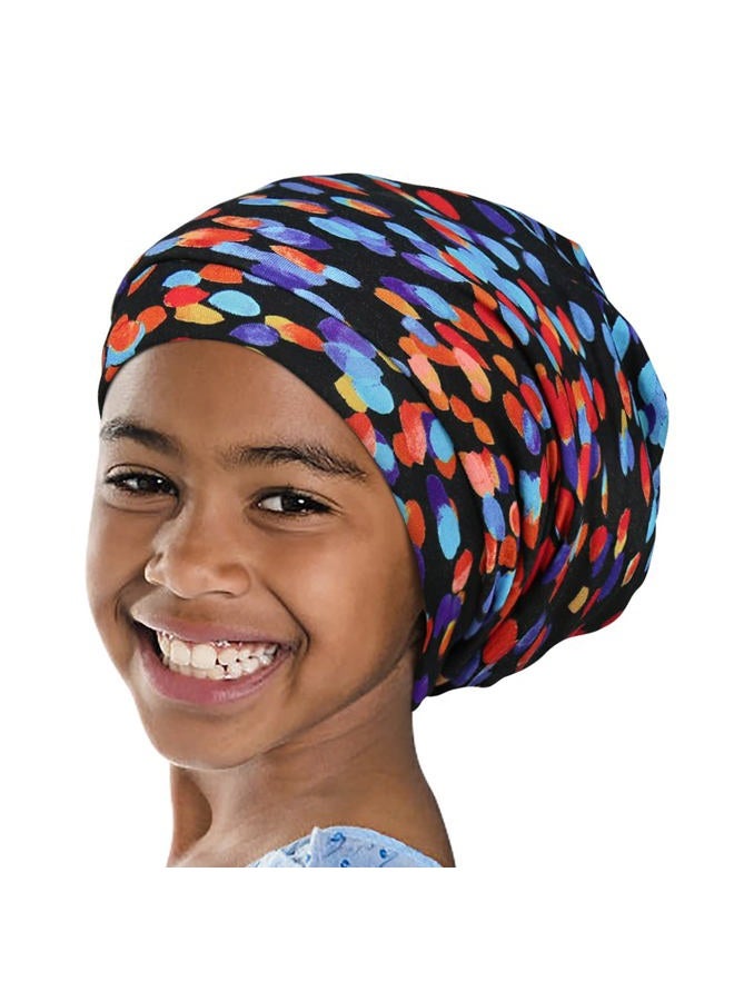 Alnorm Girls Hair Sleep Bonnet Night Hat XL Jumbo Cap for Braids Twists Locs Curls Adjustable Headwear Purple - Image 2