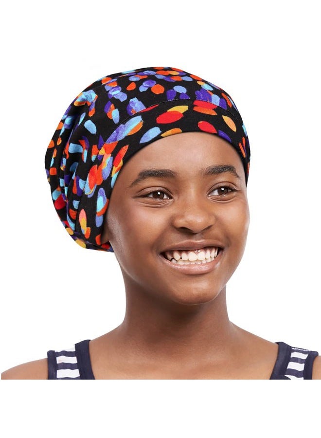 Alnorm Girls Hair Sleep Bonnet Night Hat XL Jumbo Cap for Braids Twists Locs Curls Adjustable Headwear Purple - Image 3