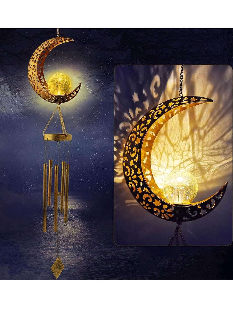 جيرينك أجراس الرياح الخارجية، أضواء أجراس الرياح الشمسية، للحديقة، الفناء، نافذة غرفة النوم، ديكور الفناء وأكثر  - Image 1