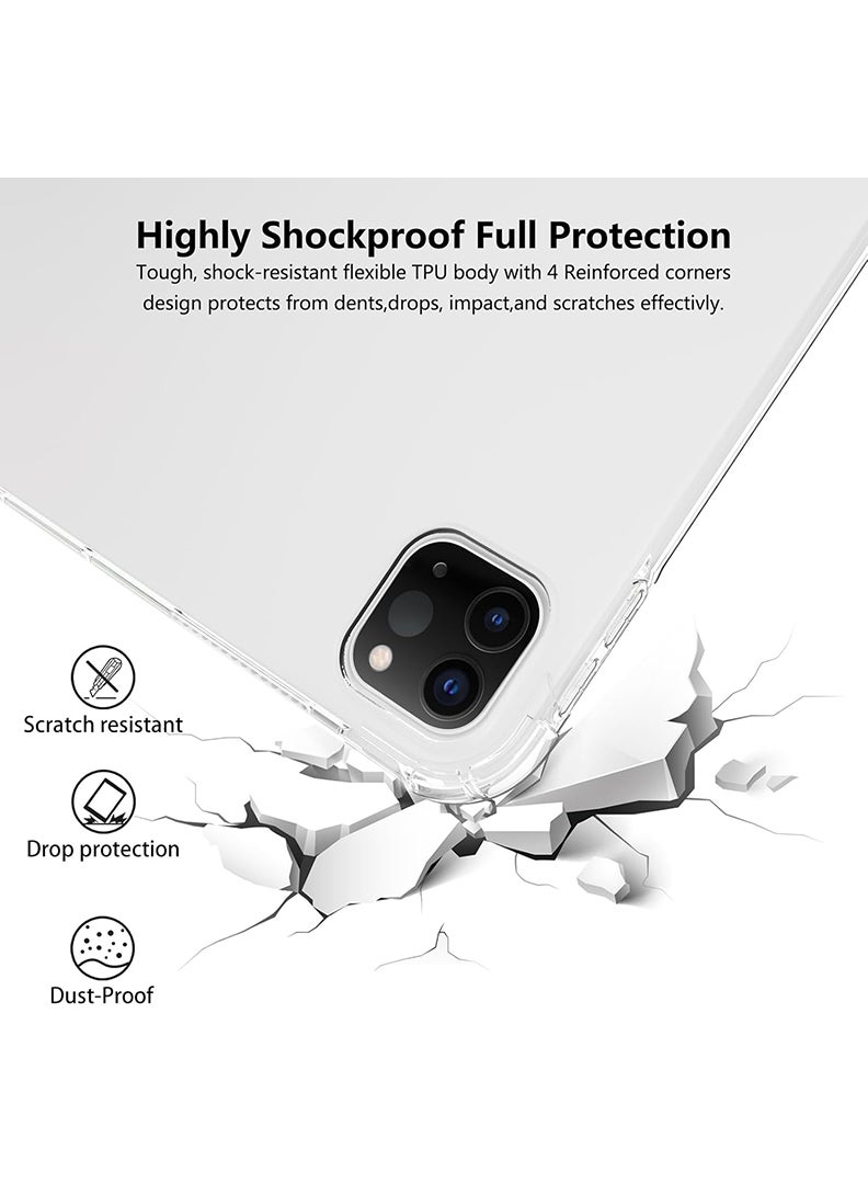 Theodor Clear Case For Apple iPad Pro 11-Inch M4 2024 (5th Gen), Shock-Absorption TPU Cover with Reinforced Corners, Soft Flexible & Crystal Clear Protective Bumper Case - Image 4