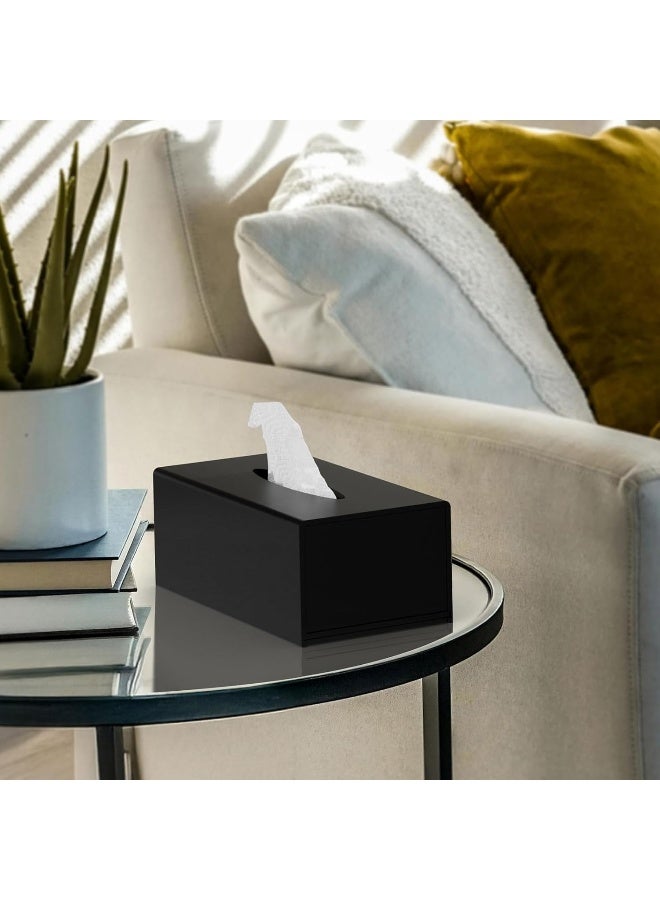 TPGP Acrylic Tissue Box Cover Tissue Holder Napkin Dispenser For Home Office Restaurant-Black  - Image 2