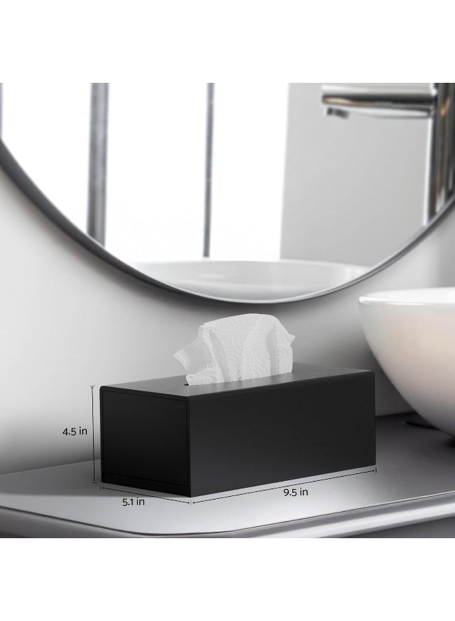 TPGP Acrylic Tissue Box Cover Tissue Holder Napkin Dispenser For Home Office Restaurant-Black  - Image 3