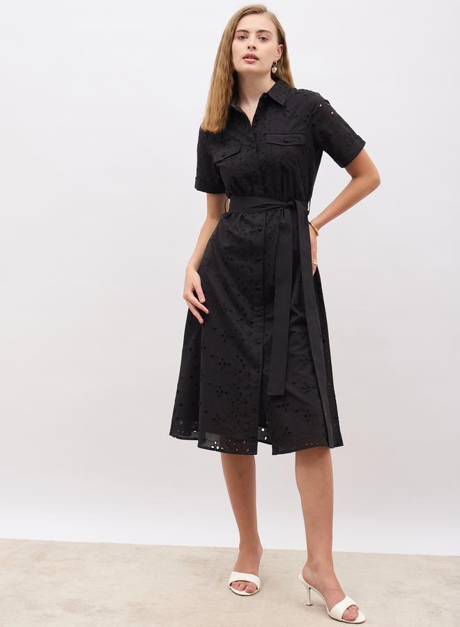 Styli Eyelet Shirt Dress - Image 2