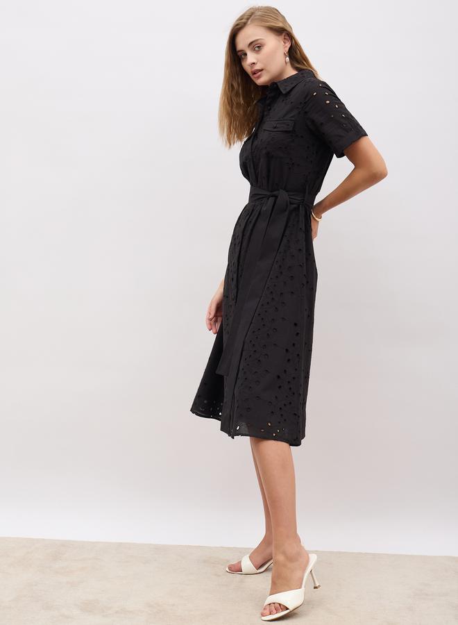 Styli Eyelet Shirt Dress - Image 3